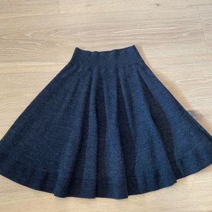 Lacoste Grey merino wool circle skirt, size 32/XXS